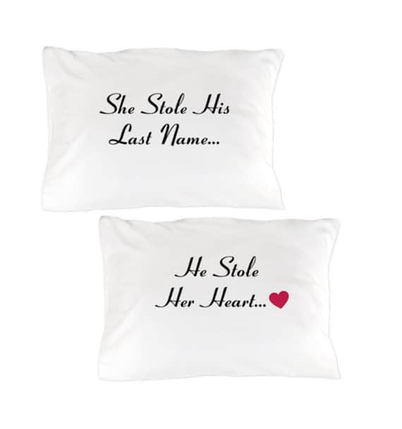 New Jersey Bride—Mrs. and Mrs. pillowcases