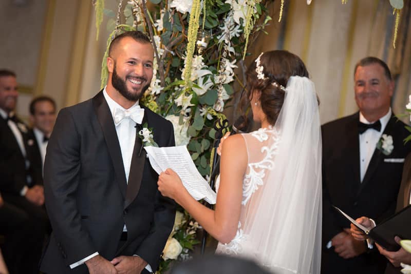 Bride and groom at the altar at The Grove in Cedar Grove, NJ