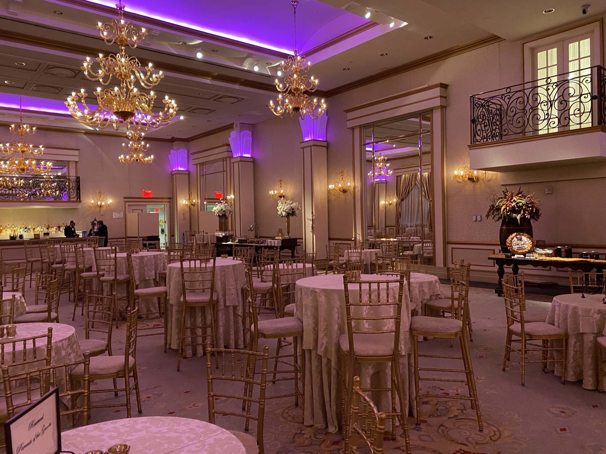 The cocktail hour space as seen during a the Grove tour.