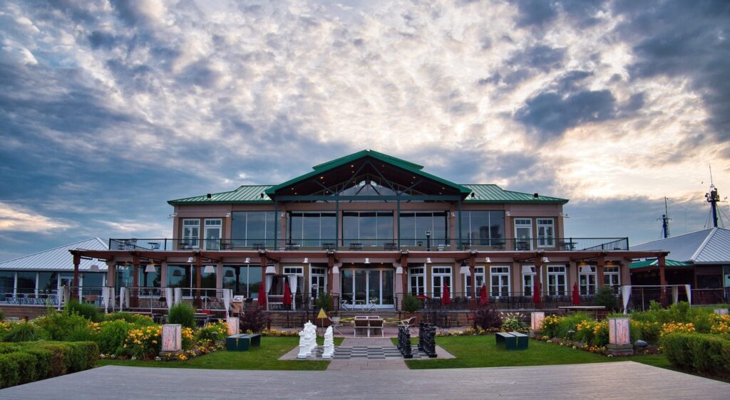 The exterior of Liberty House, a wedding venue in New Jersey.
