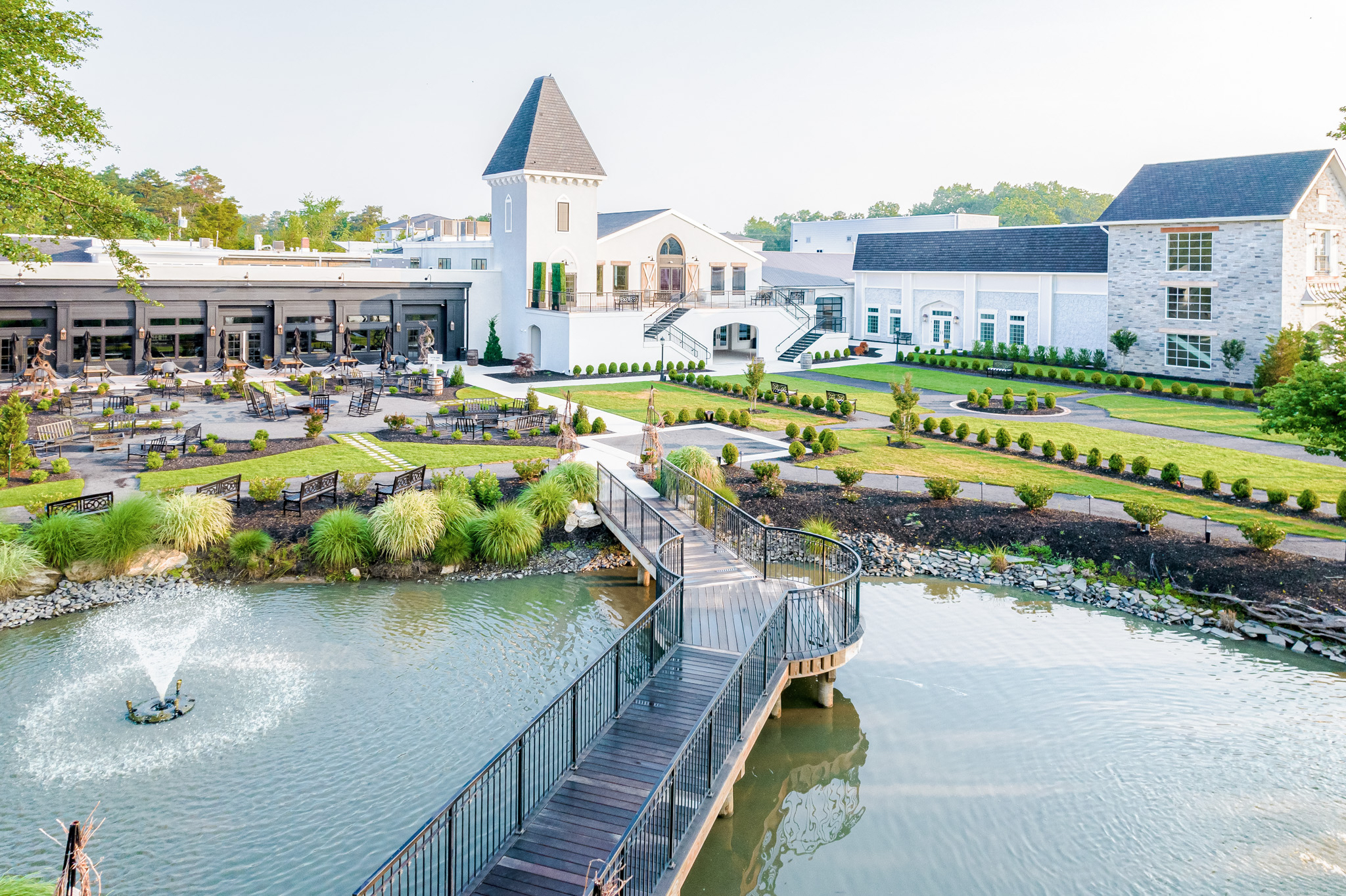 A stunning bird's eye view of the Renault Winery property, a fun New Jersey bachelorette party spot.