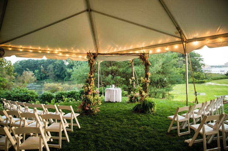 Kate and Jeffrey Brave The Storm at Their Backyard Wedding