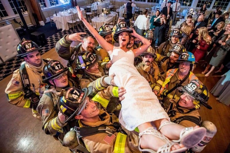 New Jersey Bride NJ Bride with Firefighters