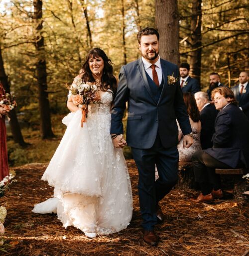 The wedding of This Wedding Had a Beautiful Outdoor Setting Complete With On-Site Cabins