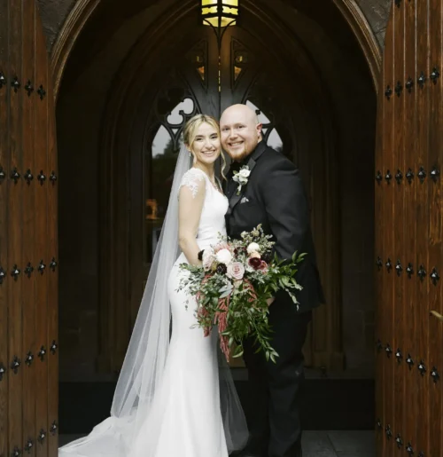 The wedding of A Gothic-Inspired Fall Wedding at Stone House