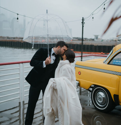 The wedding of A City-Chic Winter Wedding Complete With a Vintage NYC Cab