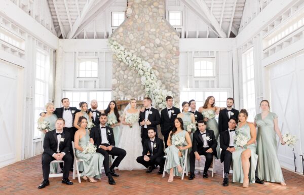 The wedding of A Waterfront Wedding Focused on Friendship With White, Pink & Blue Florals Gallery 1