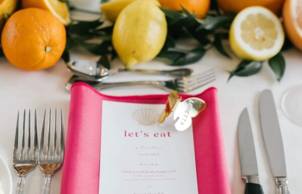 The wedding of Citrus Decor and a Rosé Seating Chart at This Whimsical Summer Wedding Gallery 6
