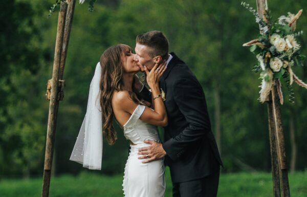 The wedding of A Modern Rustic Wedding Where the Guests Arrived By Tractor and Enjoyed a S’mores Bonfire Gallery 0