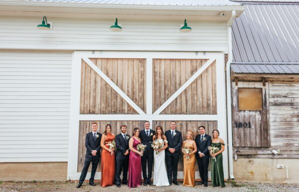 The wedding of A Modern Rustic Wedding Where the Guests Arrived By Tractor and Enjoyed a S’mores Bonfire Gallery 1