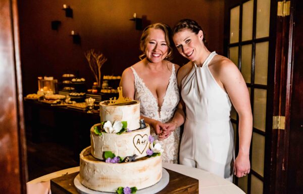 The wedding of These Brides Celebrated Their Love of Rugby at Their Running Deer Golf Club Wedding Gallery 15