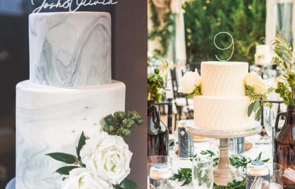 This Couple Had 17 Cakes as Centerpieces for Their Asbury Hotel Wedding