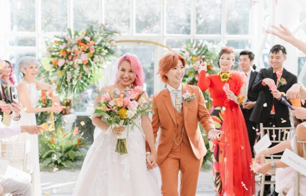 The wedding of A Tropical Vibe Wedding Filled With Yellow, Orange and Pink Florals Gallery 12