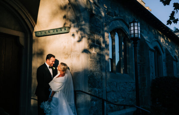 The wedding of A Cozy November Wedding with Blue and White Accents, Like Lamp Centerpieces Gallery 5