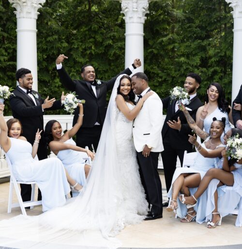 The wedding of Touches of Blue Made This Glam Wedding Special