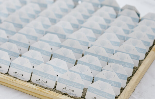 The wedding of A Waterfront Ceremony, Beach Tag Seating Chart and Stunning Sunset Portraits Gallery 4