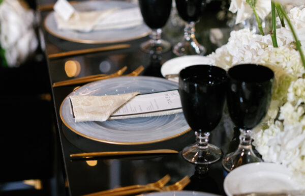 The wedding of A Standout Sweetheart Table at This Black-And-White Wedding Gallery 4