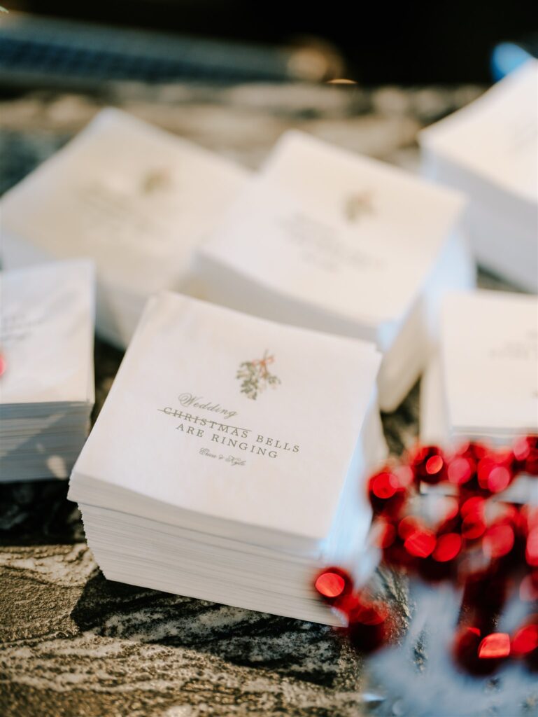 A Christmas-themed wedding at TillingHouse in New Jersey.