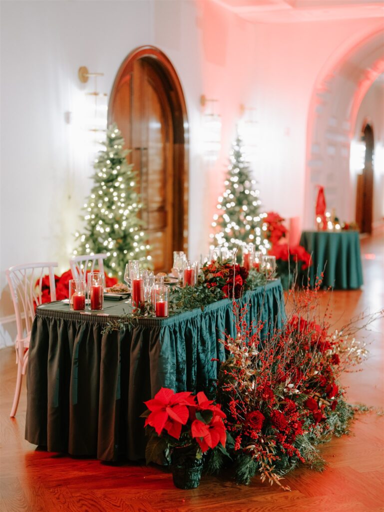A Christmas-themed wedding at TillingHouse in New Jersey.