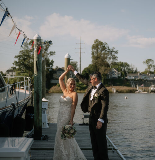 The wedding of A Venue on the Water Was Essential For This Beach-Loving Couple A wedding at Oyster Point Hotel in New Jersey.