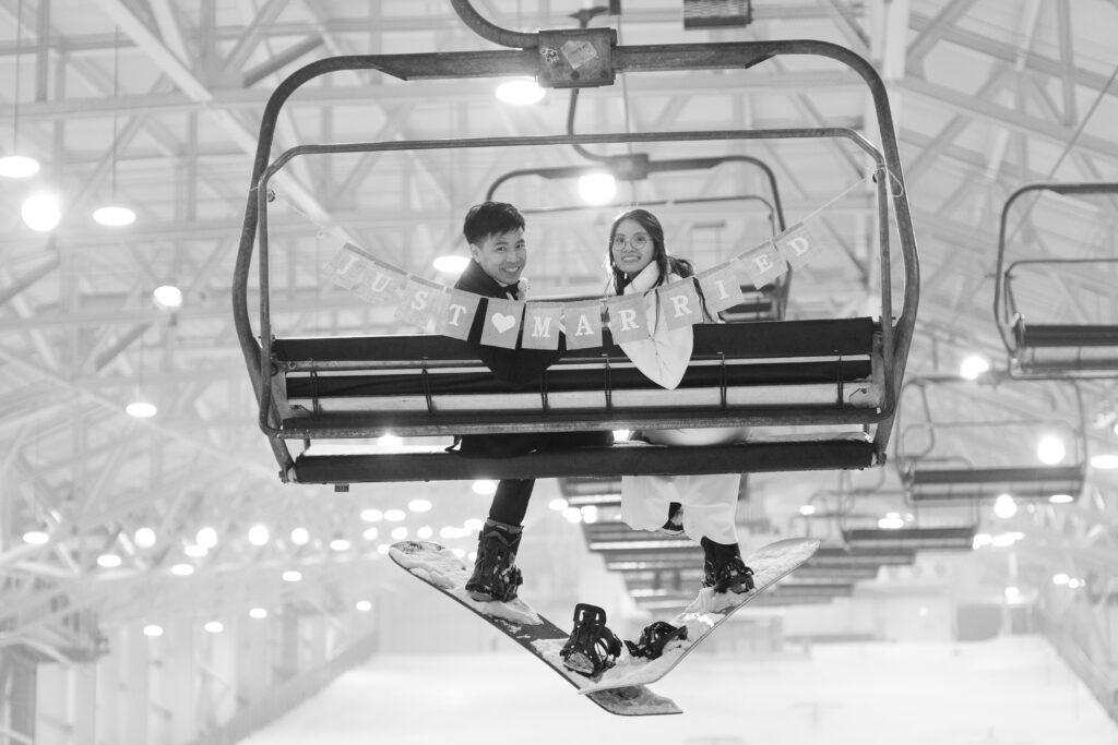 The first couple to have a wedding at Big SNOW American Dream.