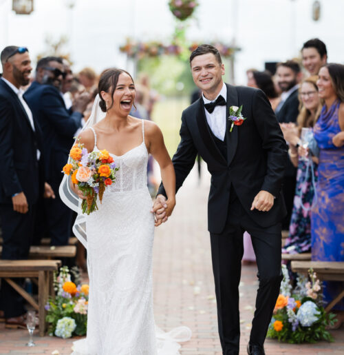 The wedding of This Couple’s Rustic Yet Coastal Venue Also Had a Greenhouse Ceremony Space A Farm on Main wedding.
