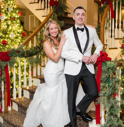 The wedding of Santa Showed Up at This Wedding That Was Like Stepping into a Hallmark Christmas Movie A Christmas-themed wedding at Olde Mill Inn in Basking Ridge, New Jersey.