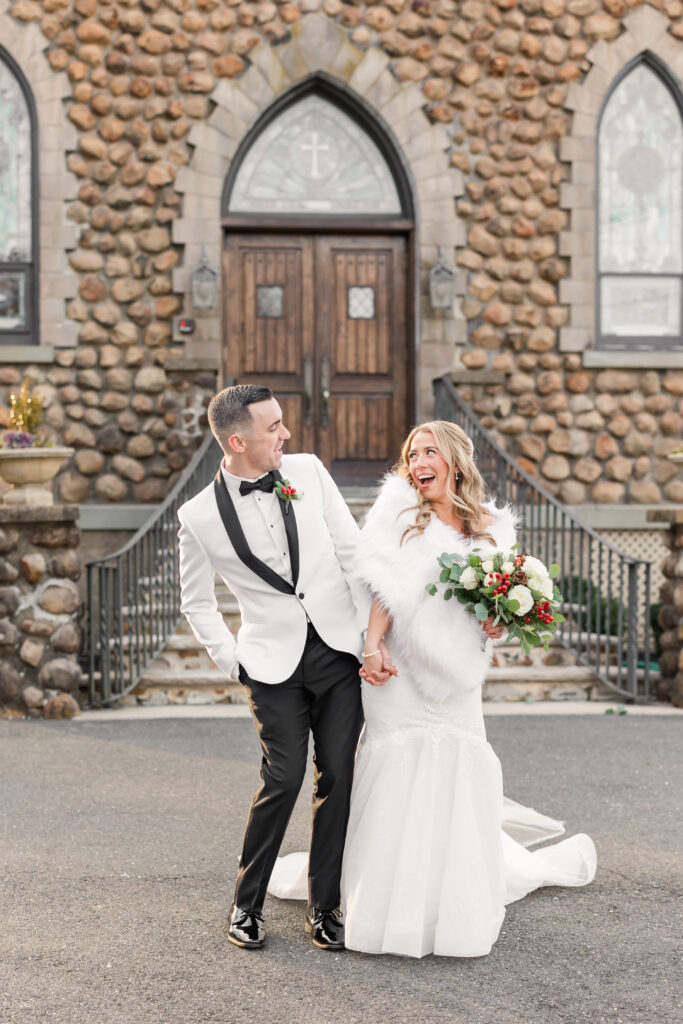 A Christmas-themed wedding at Olde Mill Inn in Basking Ridge, New Jersey.