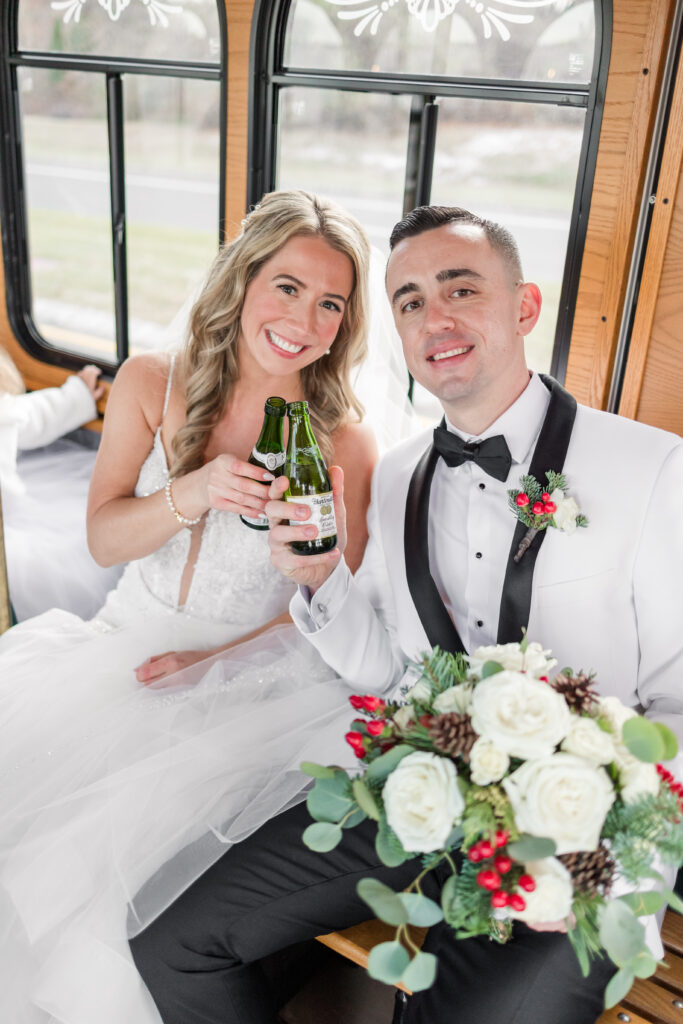 A Christmas-themed wedding at Olde Mill Inn in Basking Ridge, New Jersey.