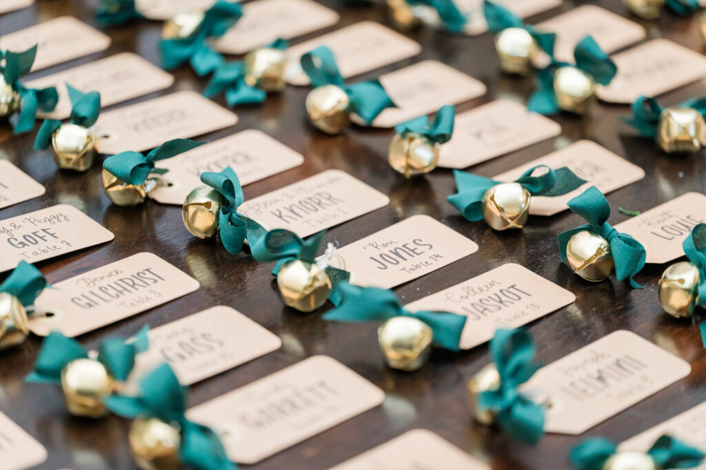 A Christmas-themed wedding at Olde Mill Inn in Basking Ridge, New Jersey.