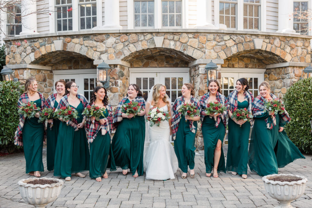 A Christmas-themed wedding at Olde Mill Inn in Basking Ridge, New Jersey.