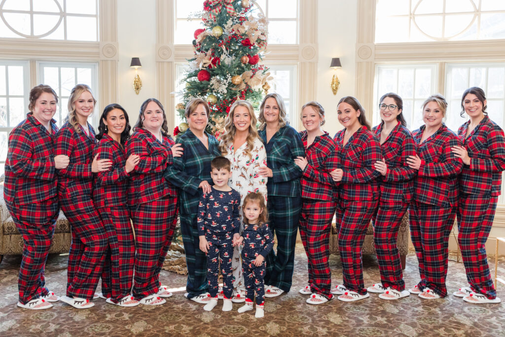 A Christmas-themed wedding at Olde Mill Inn in Basking Ridge, New Jersey.