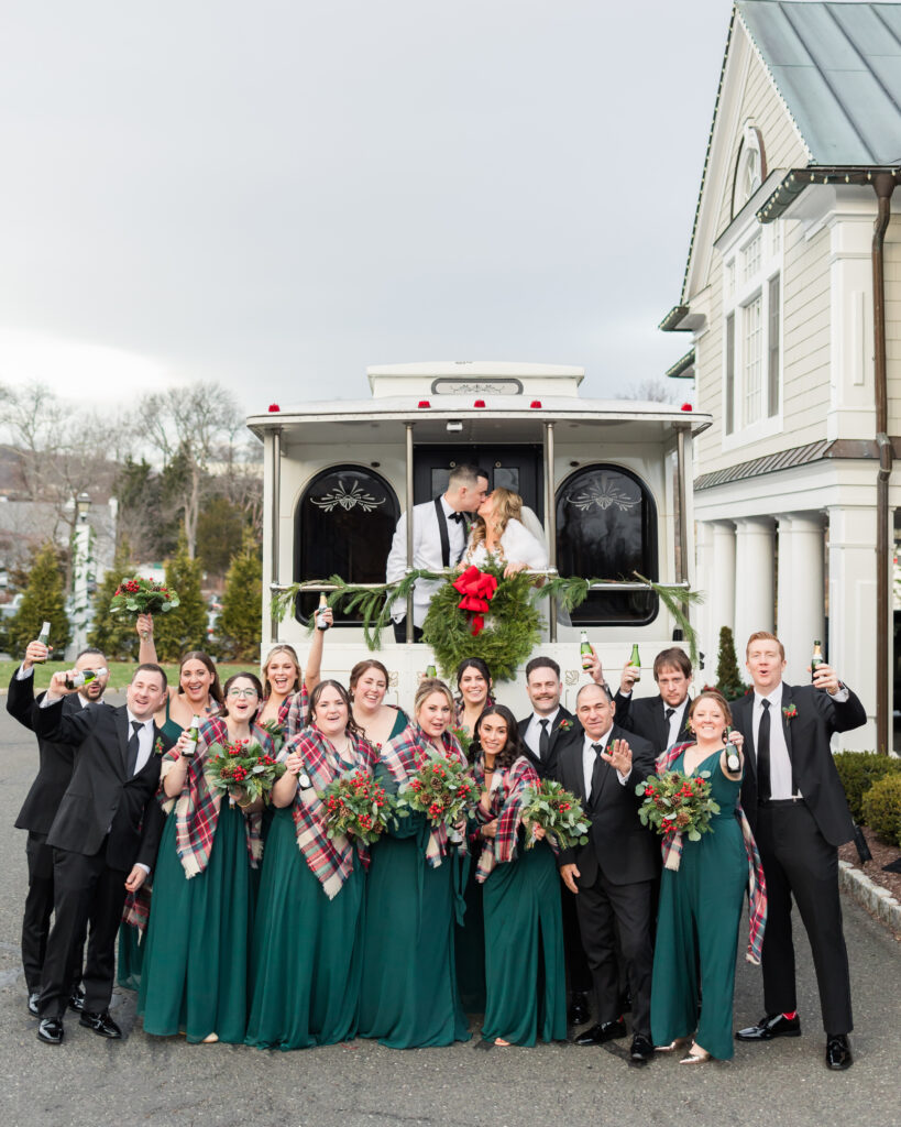 A Christmas-themed wedding at Olde Mill Inn in Basking Ridge, New Jersey.