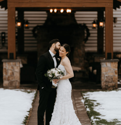 The wedding of Tons of Warm Candlelight & All-White Florals at This Cozy Winter Wedding at Olde Mill Inn A wedding at the Olde Mill Inn in Basking Ridge, New Jersey.