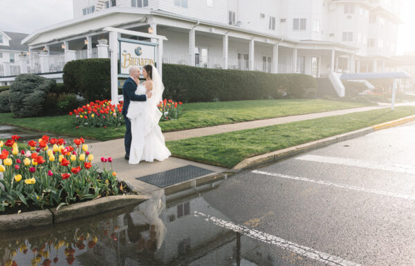 The wedding of Thrifted Candlestick Holders And Frames Added a Vintage Vibe to Their Hotel Wedding at The Shore A wedding at Breakers on the Ocean. Gallery 8