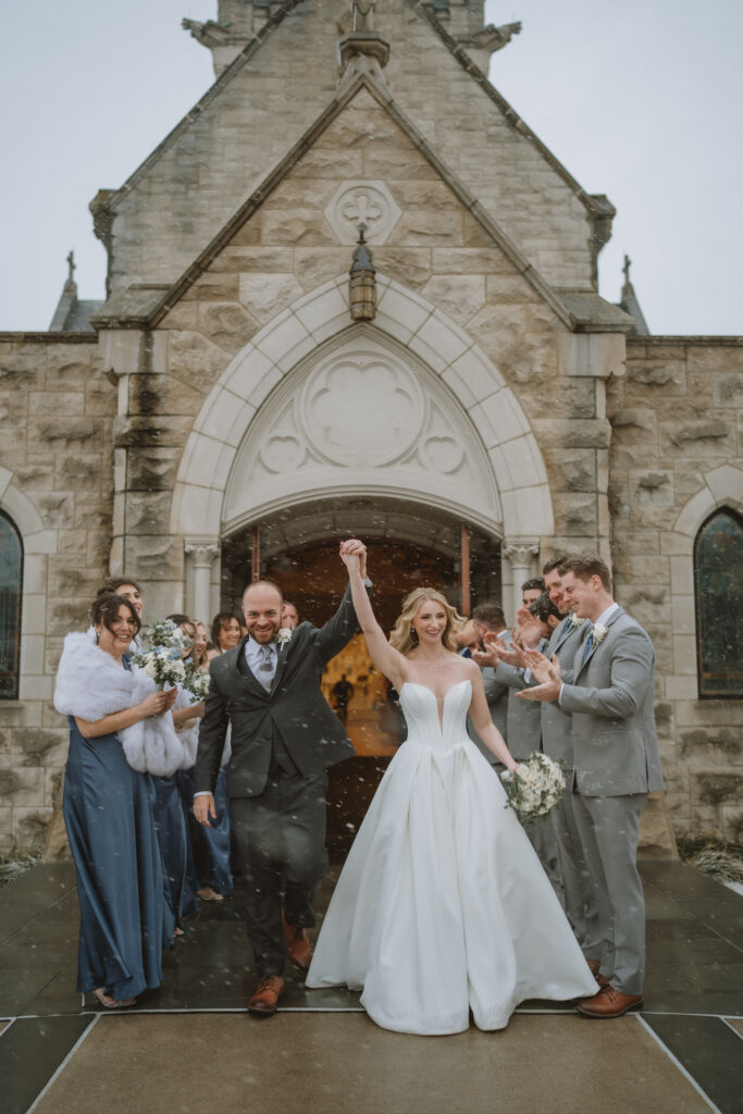 Sedona and Kevin Origini got married during the blizzard of 2026 at the Park Savoy Estate in Florham Park, New Jersey.