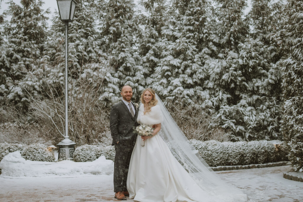 Sedona and Kevin Origini got married during the blizzard of 2026 at the Park Savoy Estate in Florham Park, New Jersey.