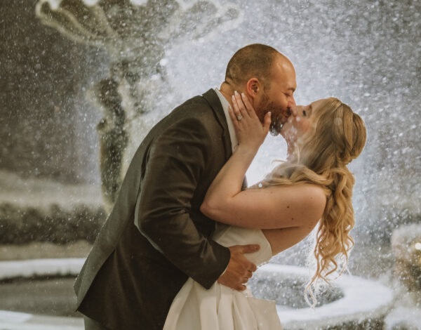 Sedona and Kevin Origini got married during the blizzard of 2026 at the Park Savoy Estate in Florham Park, New Jersey.