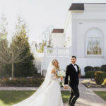 A black-and-white wedding at the Meadow Wood in Randolph, New Jersey.