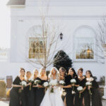 A black-and-white wedding at the Meadow Wood in Randolph, New Jersey.
