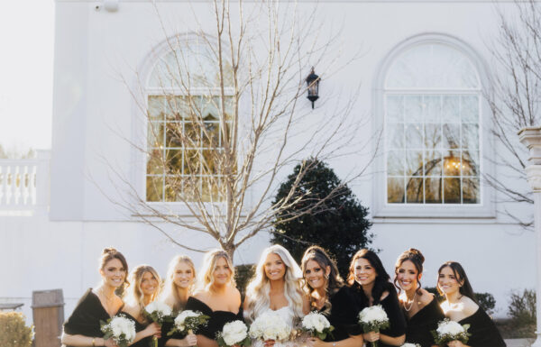 A black-and-white wedding at the Meadow Wood in Randolph, New Jersey.