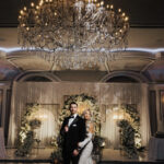 A black-and-white wedding at the Meadow Wood in Randolph, New Jersey.