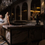 A black-and-white wedding at the Meadow Wood in Randolph, New Jersey.