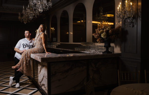 A black-and-white wedding at the Meadow Wood in Randolph, New Jersey.