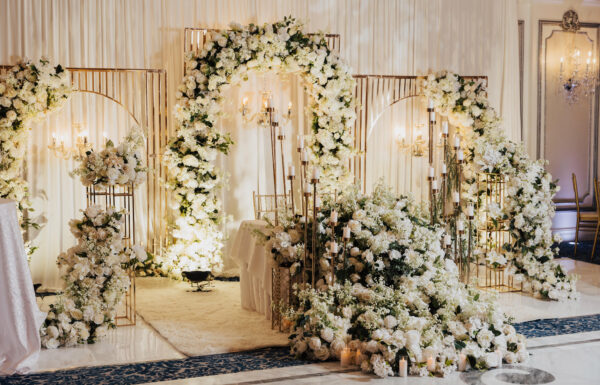 A black-and-white wedding at the Meadow Wood in Randolph, New Jersey.