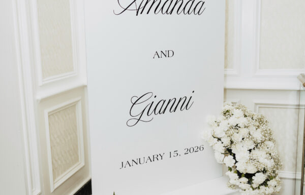 A black-and-white wedding at the Meadow Wood in Randolph, New Jersey.