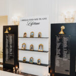 A black-and-white wedding at the Meadow Wood in Randolph, New Jersey.