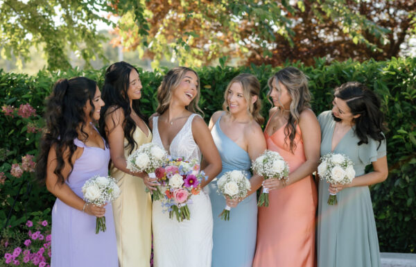 Coastal Wedding With Mismatched Pastel Bridesmaid Dresses