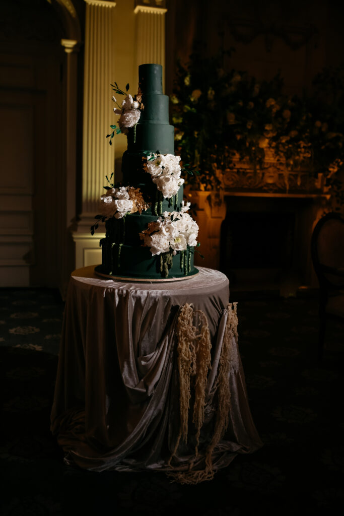 Ballroom wedding at the Park Savoy Estate at Florham Park NJ with tons of Irish details like a green cake, Guinness station and Irish step dancers.