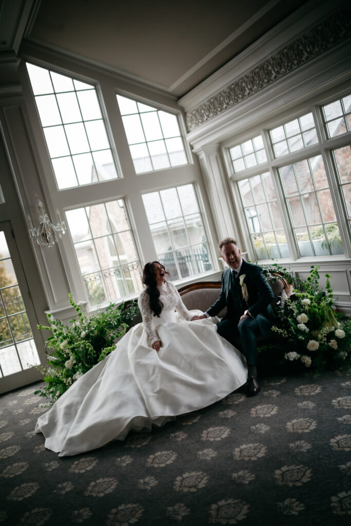 Ballroom wedding at the Park Savoy Estate at Florham Park NJ with tons of Irish details like a green cake, Guinness station and Irish step dancers.